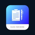 Document, Business, Clipboard, File, Page, Planning, Sheet Mobile App Button. Android and IOS Glyph Version