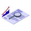 Document business school icon isometric vector. Money presentation Royalty Free Stock Photo