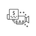 Document, camera, dollar icon. Element of film Industry icon Royalty Free Stock Photo