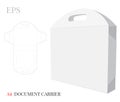 Document Folder A4 with Handle Template. Vector with die cut / laser cut layers. White, blank, isolated Document Folder mock up Royalty Free Stock Photo