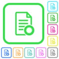 Document certificate vivid colored flat icons icons