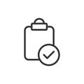 Document checkbox icon in flat style. Test vector illustration on white isolated background. Contract business concept Royalty Free Stock Photo