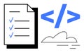 Digital Workflow with Code Tags, Checklist, and Cloud Integration for Productivity and Collaboration Royalty Free Stock Photo