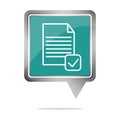 Document checklist icon. Completed task symbol. File approval emblem. Vector signed document. Royalty Free Stock Photo