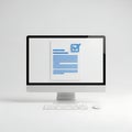 A document with a checkmark displayed on a computer screen awaiting approval or review Royalty Free Stock Photo