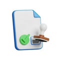 Document with checkmark and stamp isolated on white background Royalty Free Stock Photo