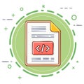 Document with Code Tag Icon Symbolizing Programming and Software Development Royalty Free Stock Photo