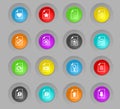 Document colored plastic round buttons icon set Royalty Free Stock Photo