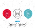 Document with Comments line icon. File sign.