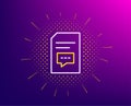 Document with Comments line icon. File sign. Vector