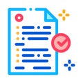 Document confirmation icon vector outline illustration
