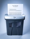 Confidential Document Being Shredded for Security Royalty Free Stock Photo