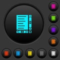 Document with content and scroll bars dark push buttons with color icons Royalty Free Stock Photo