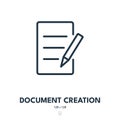Document Creation Icon. File, Form, Page. Editable Stroke. Vector Icon Royalty Free Stock Photo