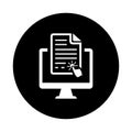 Document, cursor, desktop icon. Black vector sketch Royalty Free Stock Photo