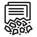 Document data loss icon outline vector. Broken computer Royalty Free Stock Photo