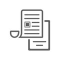 Document, documents, page icon. Gray vector sketch