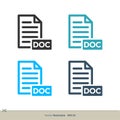 Document Download Icon Logo Template Illustration Design. Vector EPS 10 Royalty Free Stock Photo