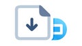 Document Download Icon: Secure file acquisition. vector design Generative AI Royalty Free Stock Photo