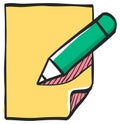 Document edit icon in color drawing