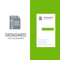 Document, Edit, Page, Paper, Pencil, Write Grey Logo Design and Business Card Template Royalty Free Stock Photo