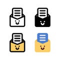 Document email character Icon, Logo, and illustration