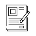 Document execution line icon, concept sign, outline vector illustration, linear symbol.