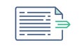 Document Export Icon: Share File, Send Output Data Transfer, vector design Generative AI Royalty Free Stock Photo