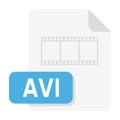 Document File Avi Modern Icon on White Royalty Free Stock Photo