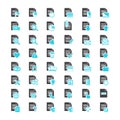 Document File blue and black icons Royalty Free Stock Photo