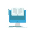 Document, File, Computer, Cv, Book  Flat Color Icon. Vector icon banner Template Royalty Free Stock Photo