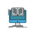 Document, File, Computer, Cv, Book  Flat Color Icon. Vector icon banner Template Royalty Free Stock Photo