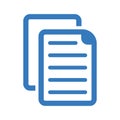 Document file copy-paste icon. Blue color vector