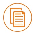 Document  file  copy-paste icon. Orange color vector Royalty Free Stock Photo