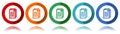 Document, file, copy vector icons, flat icon set for logo design, webdesign and mobile applications, colorful web button Royalty Free Stock Photo