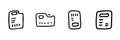 Document And File Folder Line Icon Set In Doodle Style. Office Organization, Data Management, And Filing System Outline Royalty Free Stock Photo