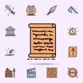 document, file, folder, scroll, paper icon. Universal set of history for website design and development, app development Royalty Free Stock Photo