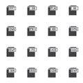 Document File Format vector icons set