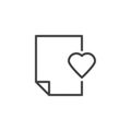 Document file with heart line icon Royalty Free Stock Photo