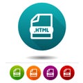 Document file icon. Download HTML symbol sign. Web Button.