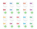 Document File Icon and Document File Download Icon Set, Vector Illustration Royalty Free Stock Photo