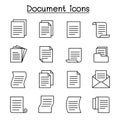 Document & File icon set in thin line style Royalty Free Stock Photo