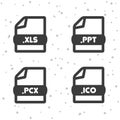 Document file icons. Download XLS, PPT, PCX and ICO symbol sign. Web Buttons. Royalty Free Stock Photo