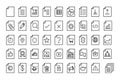 Document file icons set. Set includes icons as portfolio, editor, finance, accountant, editing, security Royalty Free Stock Photo