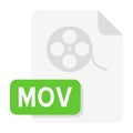 Document File Mov Modern Icon on White Royalty Free Stock Photo
