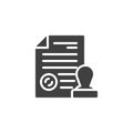 Document file with an official stamp vector icon Royalty Free Stock Photo