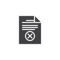 Document file reject vector icon