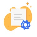 Document file settings configuration setup icon vector modern graphic simple minimal cartoon design, data registry automation Royalty Free Stock Photo