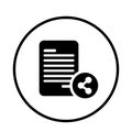Document, file, share icon. Black vector graphics Royalty Free Stock Photo