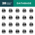 Document file type icon Set. files and extension format icons. black fill design, sql, xml, csv. vector illustration Royalty Free Stock Photo